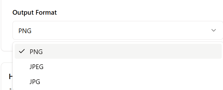 Image output format