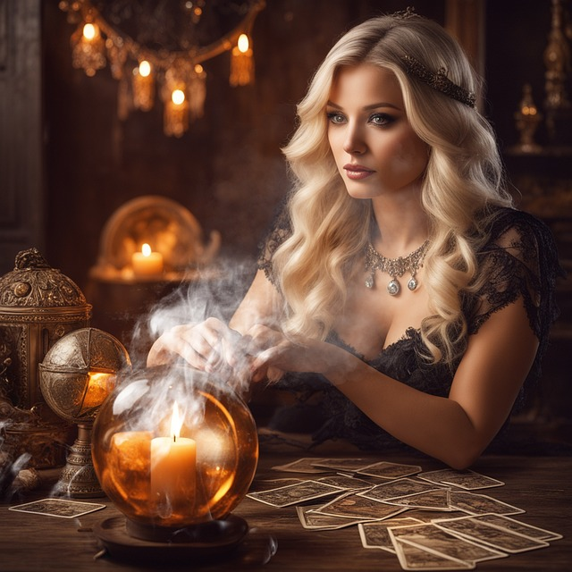 pretty, blond woman, tarot