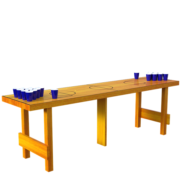beer pong, table, cups