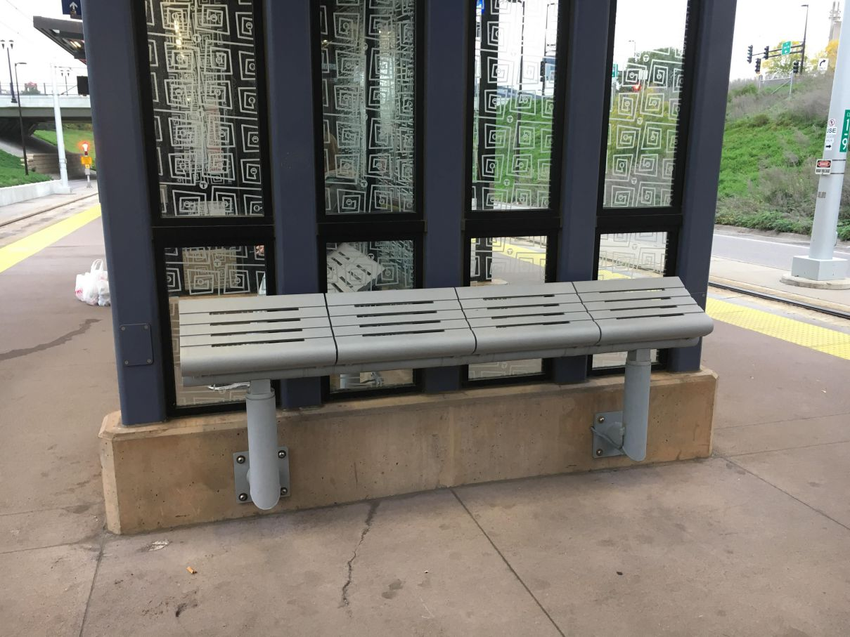 Slanted benches