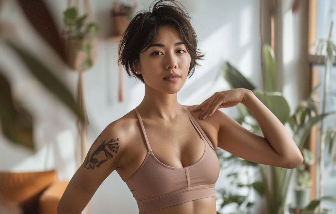 woman wearing  sports Bra