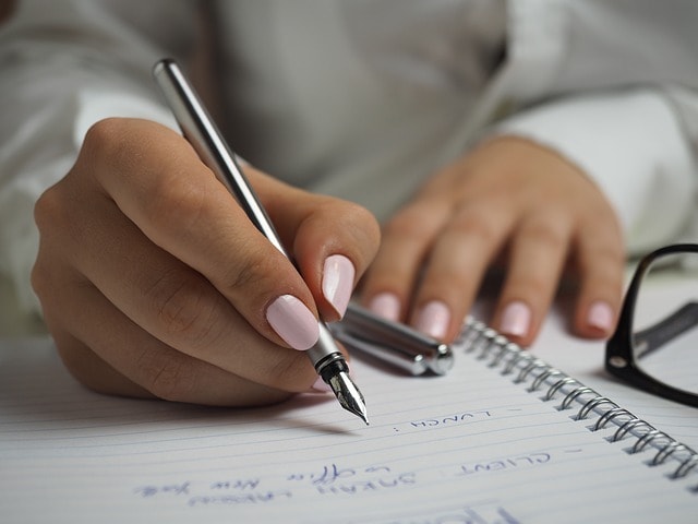 composition, fountain pen, hands