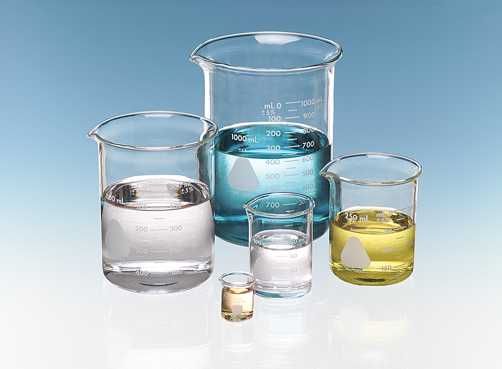 A picture of a borosilicate glass beaker