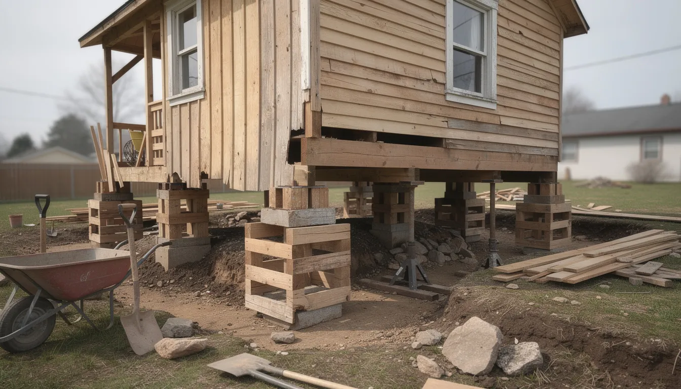 The image shows wooden house piles exposed during foundation repair work, highlighting the structural integrity of the house. This repiling work is essential for addressing foundation issues and ensuring that the property remains level and stable, especially in Auckland's unique environment.