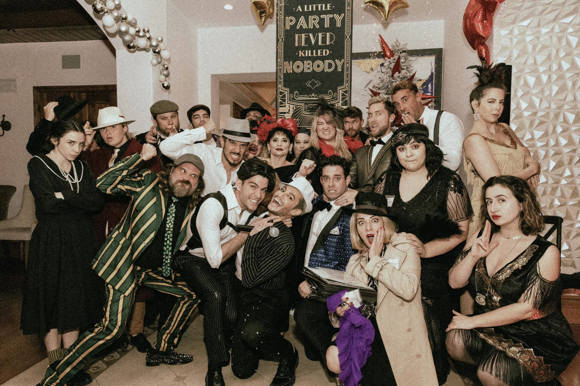 A corporate team participating in an event by The Murder Mystery Company 