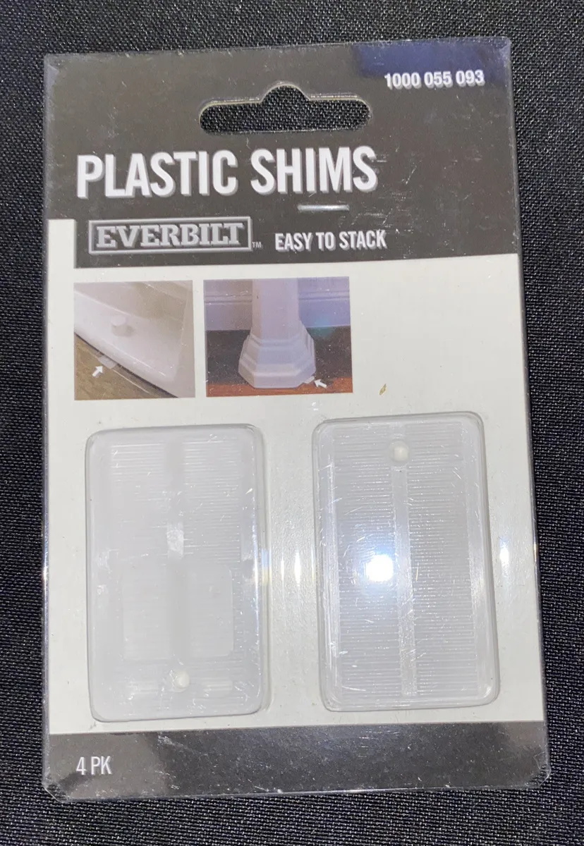 Creative DIY project incorporating clear plastic shims