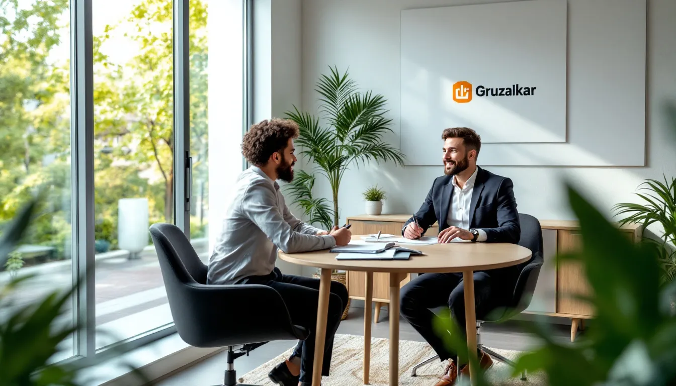 In der Abbildung sind Mitarbeiterinterviews zu sehen, die als Teil des Recruiting-Prozesses stattfinden. Recruiter führen Gespräche mit Bewerbern, um Talente für offene Stellen im Unternehmen zu finden und die Unternehmenskultur zu fördern.
