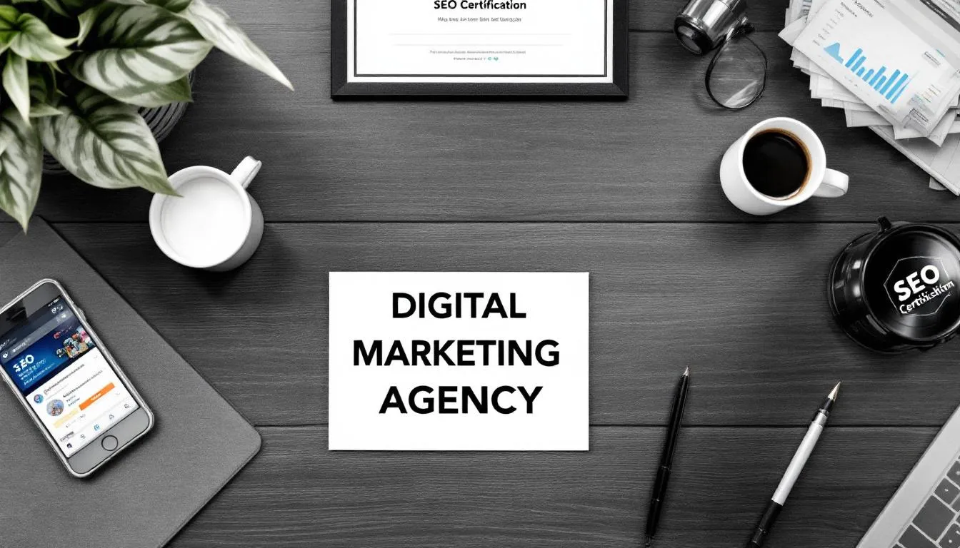 The image illustrates the range of services offered by leading digital marketing agencies, showcasing elements like social media management, content marketing, and performance marketing strategies. It highlights the importance of tailored digital marketing solutions to enhance online presence and achieve business goals for ambitious brands.
