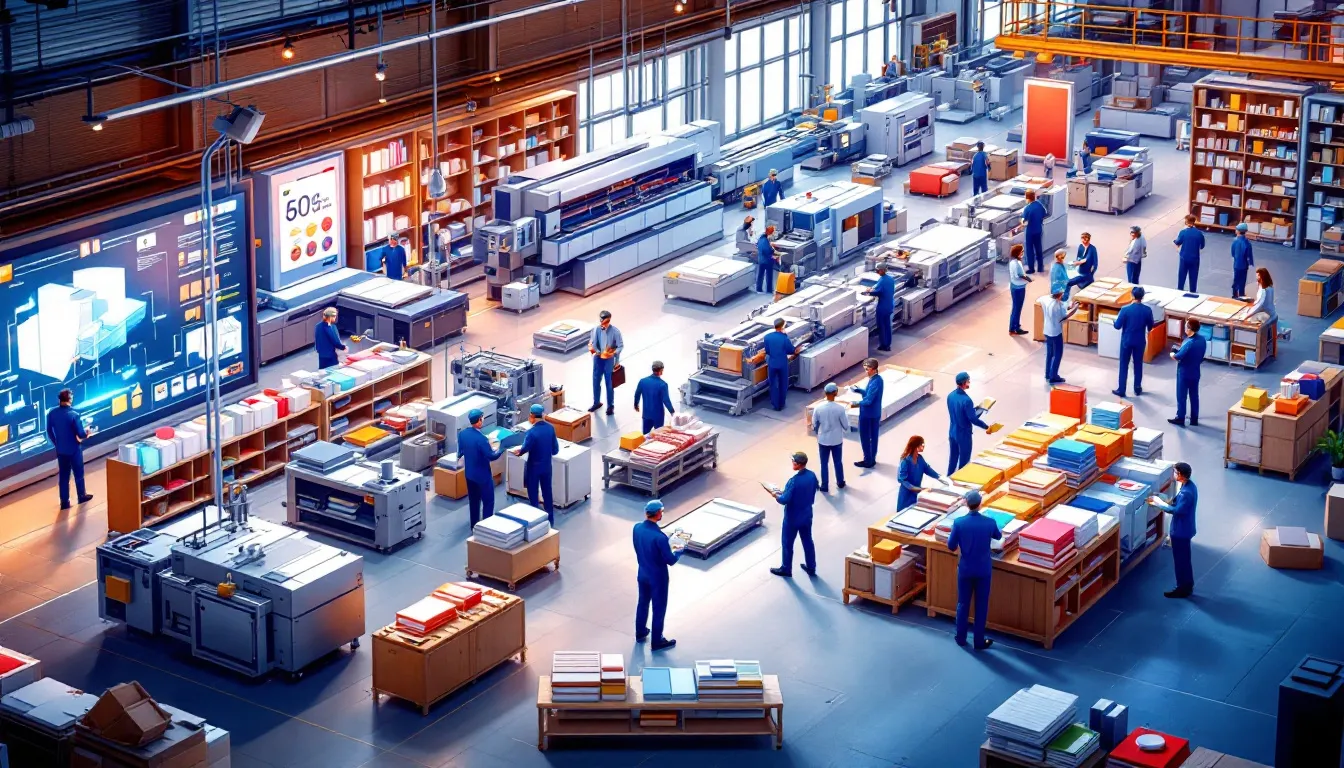 Market overview of the notebook manufacturing industry, showcasing various notebooks and exercise books.