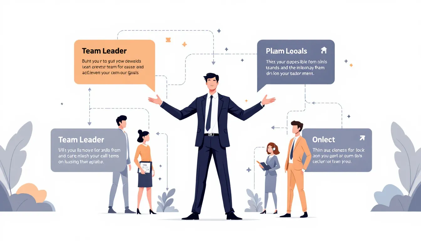 A team leader guiding team members towards achieving their goals.