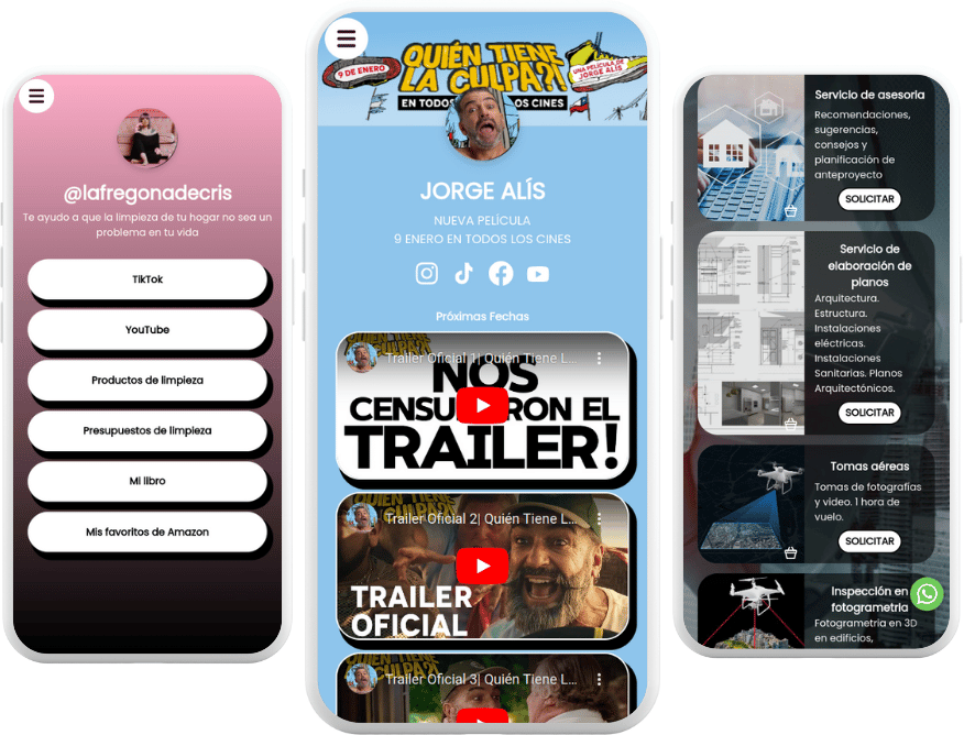 sitio web con código QR