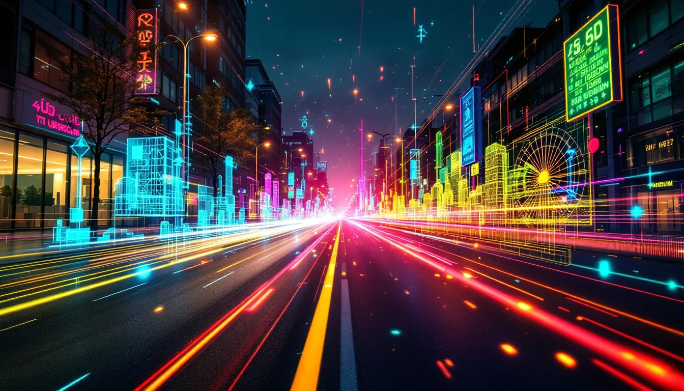 Eine Darstellung von Augmented Reality in einer realen Umgebung, die eine digitale Überlagerung zeigt.