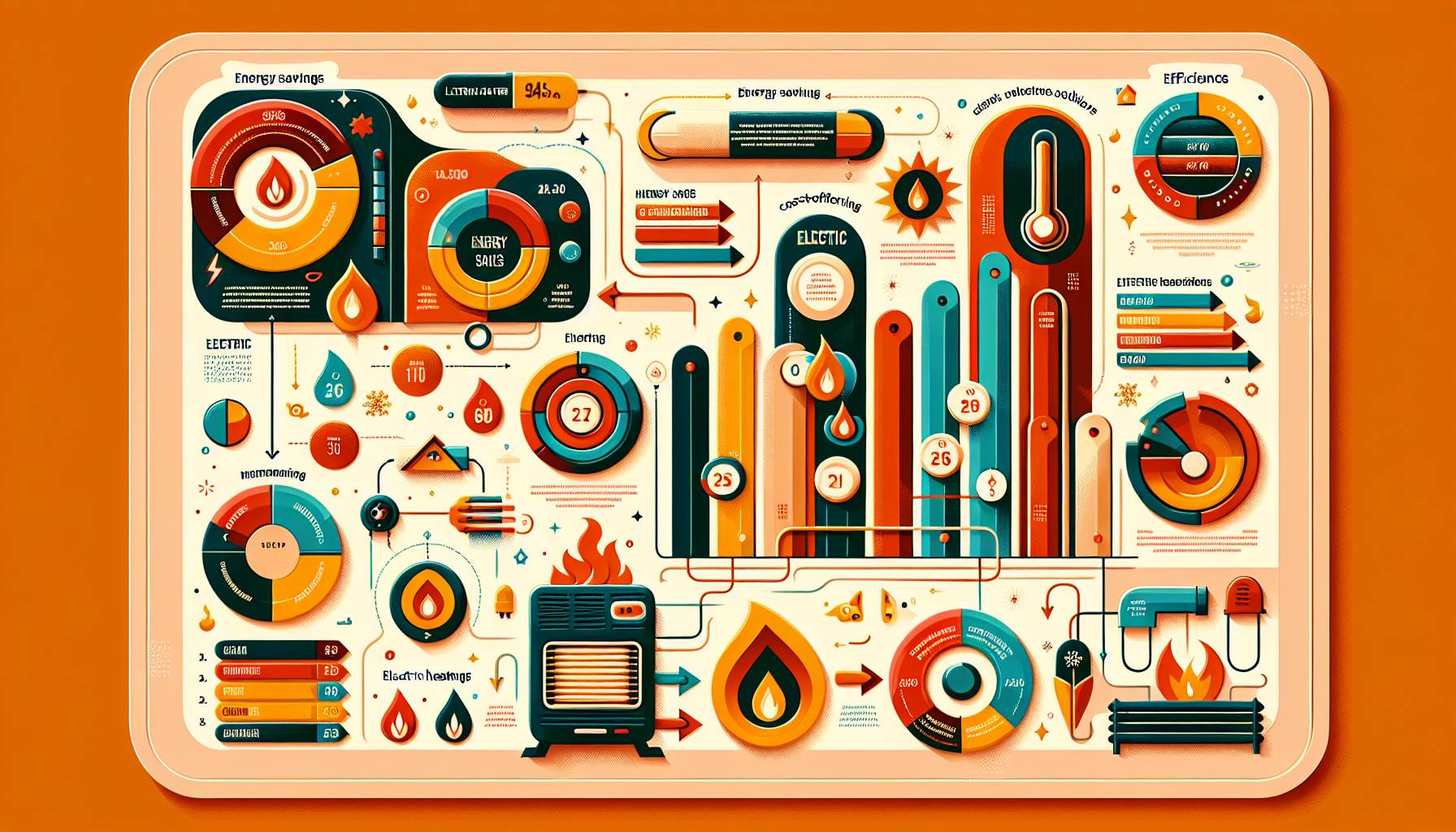 An infographic showing cost-effective heating solutions with electric heaters.