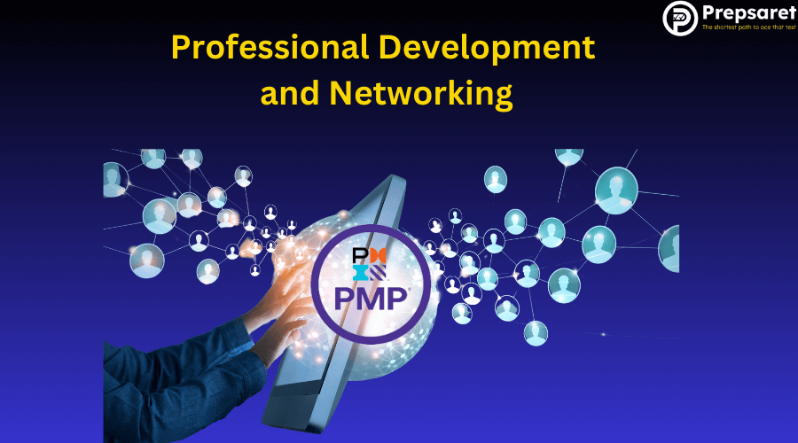 A graphic representation of professional development and networking opportunities for PMP certified professionals.