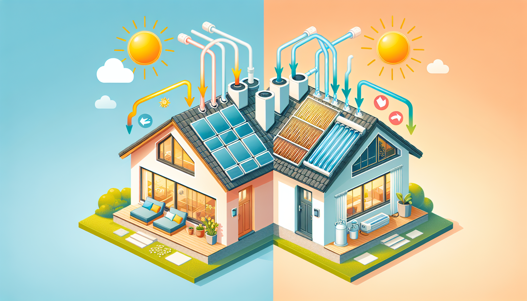 Comparison between active and passive solar hot water systems