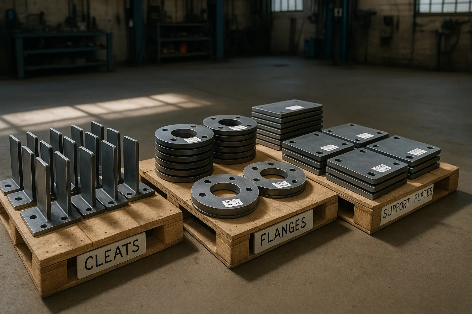 Repeat CNC-profiled parts laid out for real-world industrial applications.