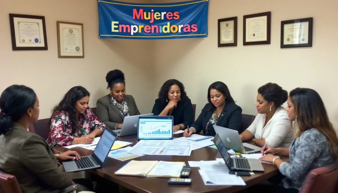 A woman-owned small business is depicted celebrating the receipt of tax credits for income reinvested, which helps lower the federal taxes owed. This highlights the various benefits and tax incentives available for female business owners, particularly those in underserved communities.