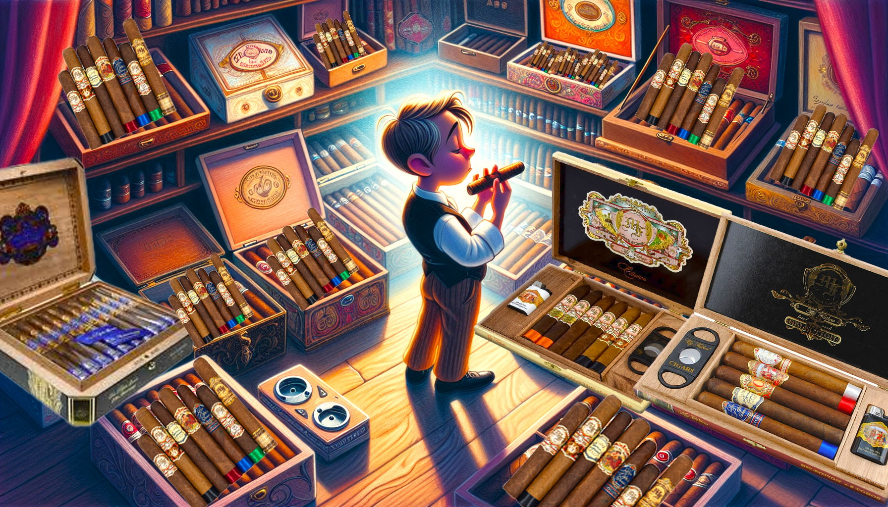 An illustration depicting the process of choosing the right My Father Cigar.