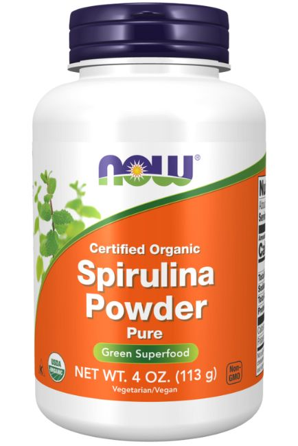 Spirulina em pó da Now Foods. Fonte da imagem: site oficial da marca.