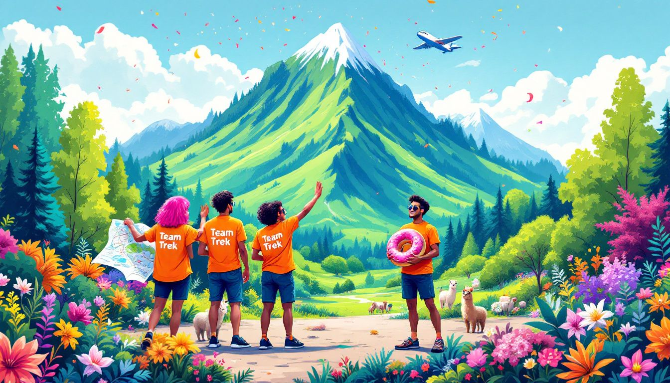 Outdoor activities for team building, such as a hiking trip.