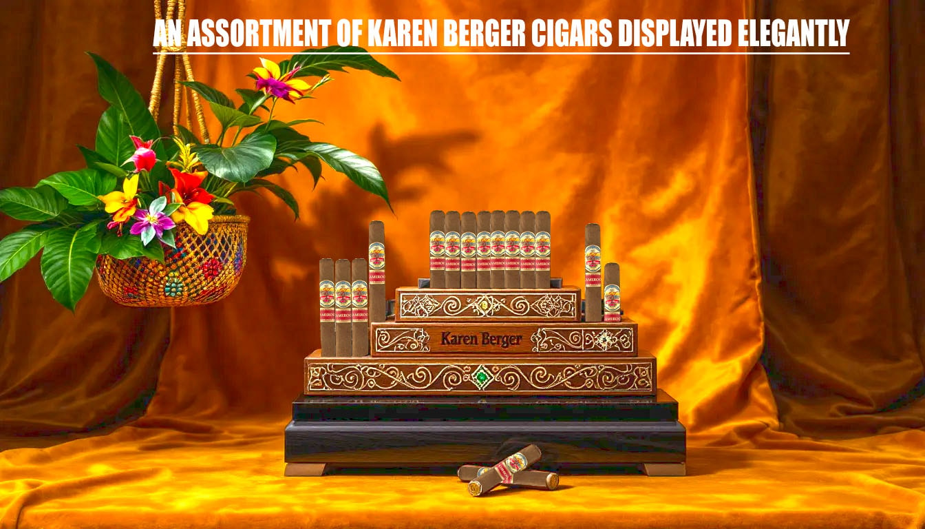 An assortment of Karen Berger cigars displayed elegantly.