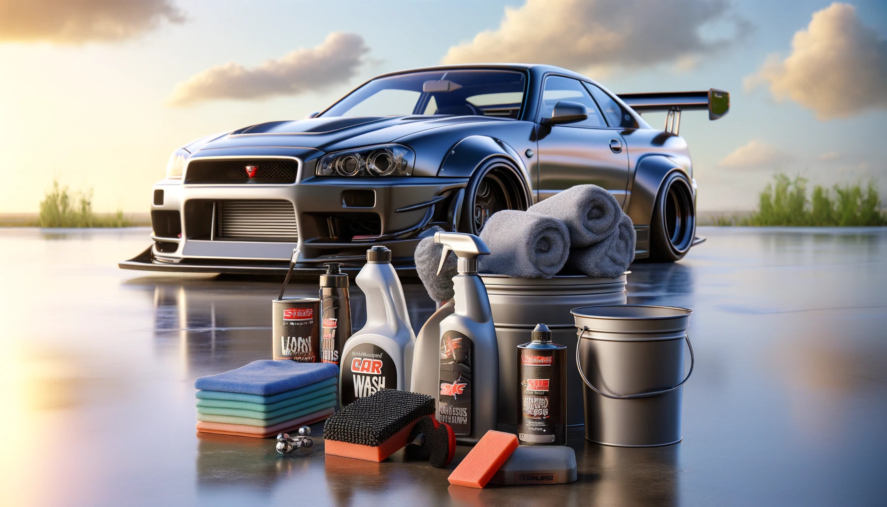 Clay bar, microfiber towel, bucket, detail spray or a clay lubricant.