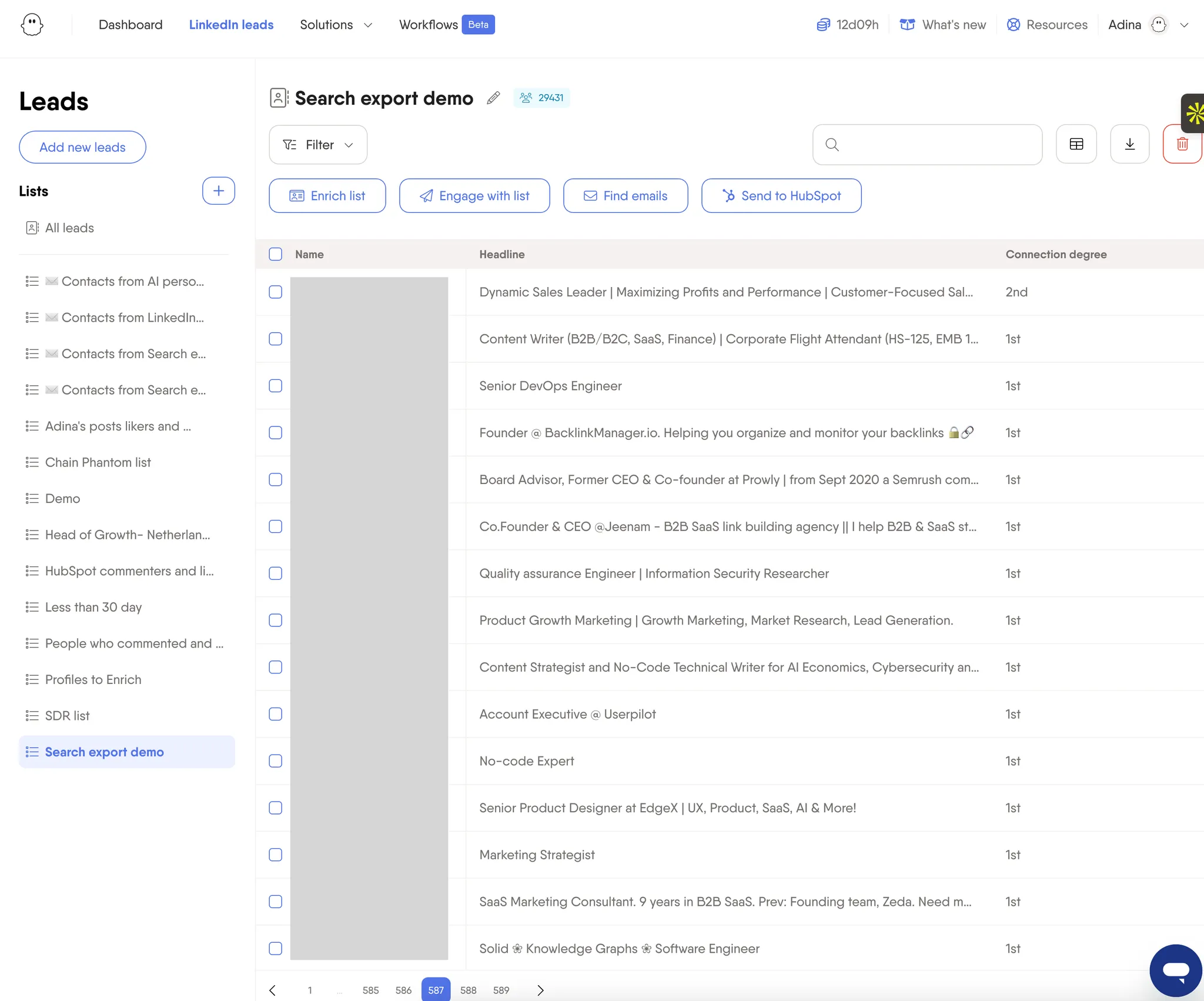 LinkedIn workflow example
