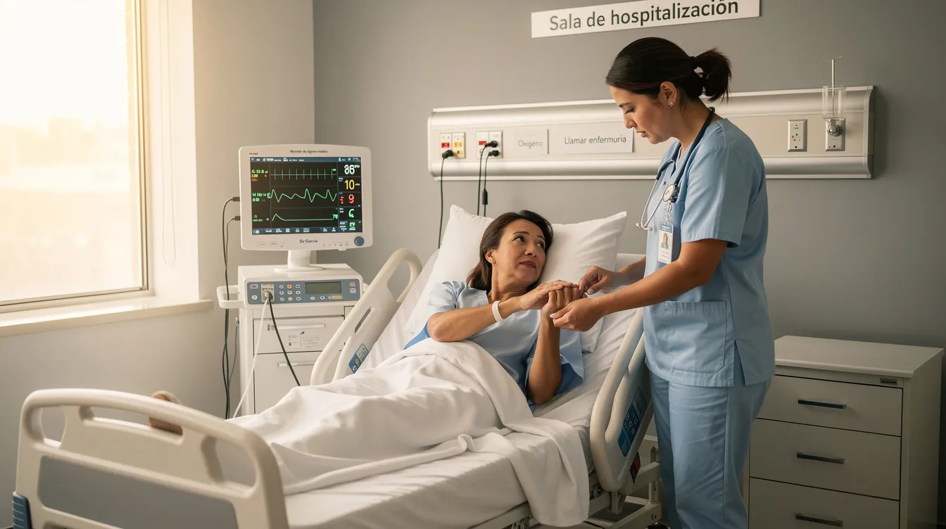 Un profesional médico está atendiendo a un paciente en una cama de hospital, brindando atención y cuidado en un entorno clínico. La imagen refleja la importancia de la asistencia médica, especialmente para aquellos que han sufrido lesiones debido a accidentes, como los de camiones de 18 ruedas en Houston.