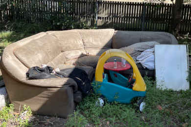 Yep, its in the yard, but it ain't green waste removal service