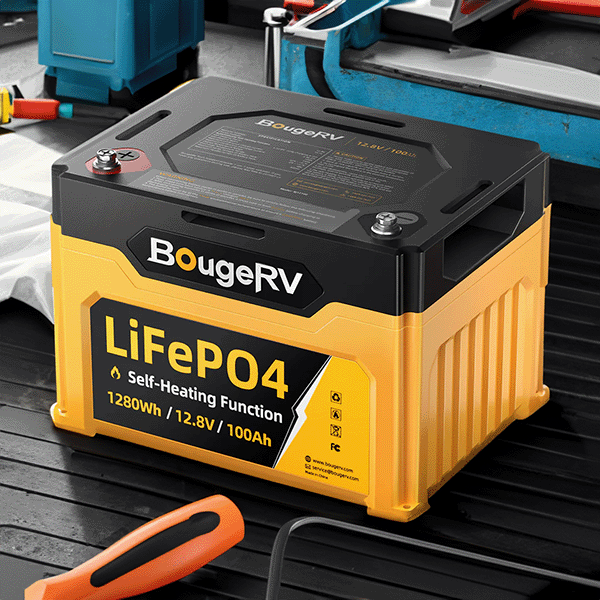 12V 1280Wh/100Ah Self Heating LiFePO4 Battery – BougeRV