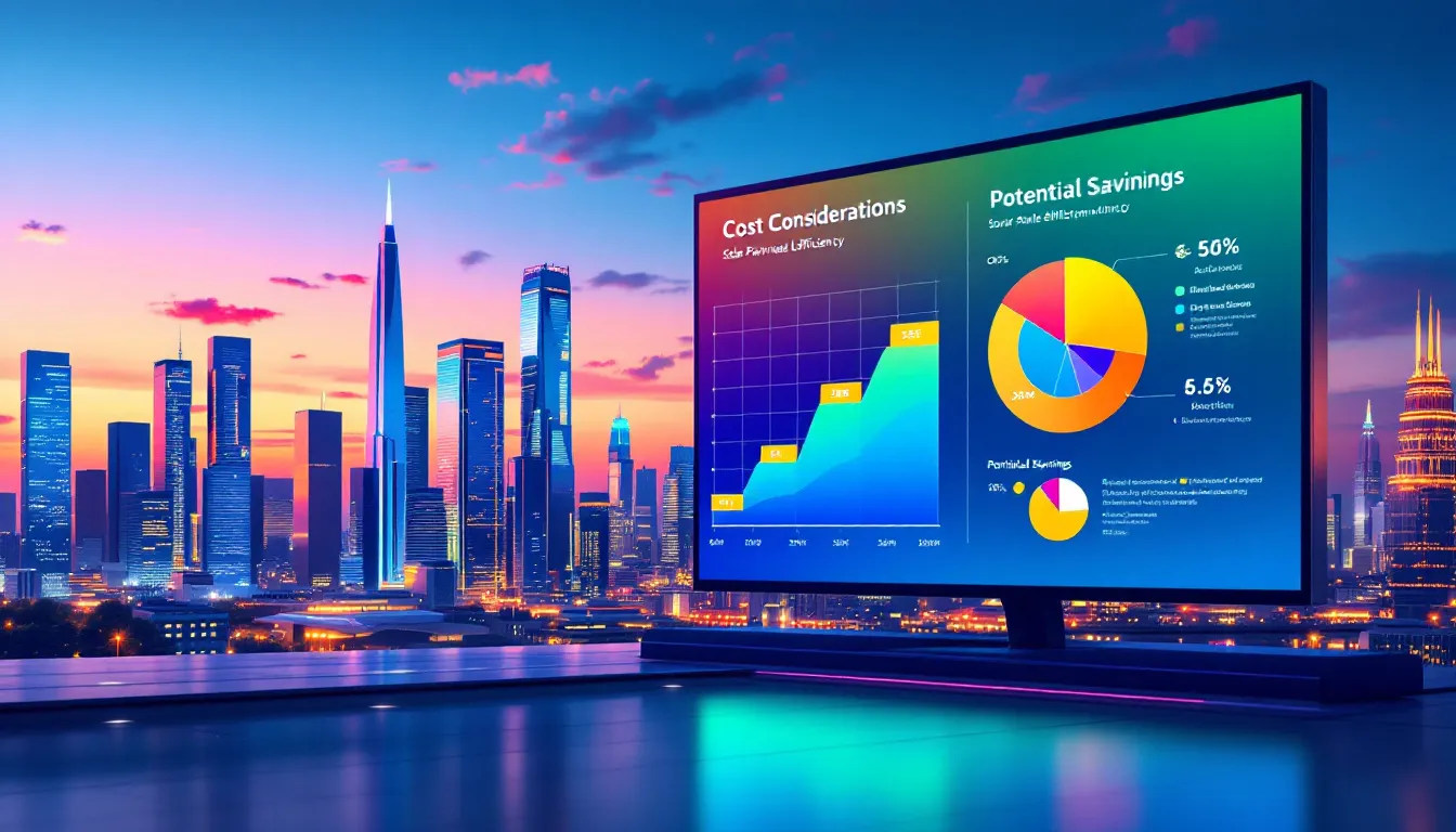 Cost considerations for solar panels and potential savings.