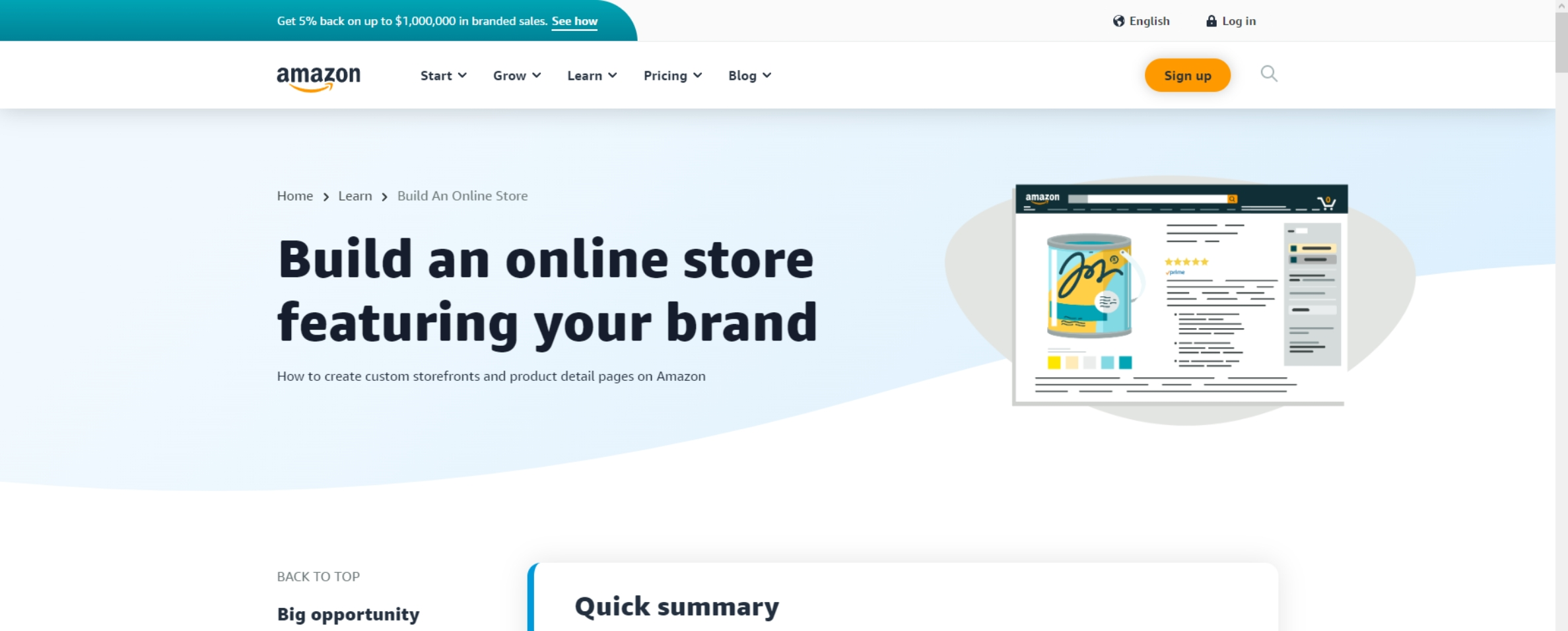Build an online store with your brand on Amazon. 