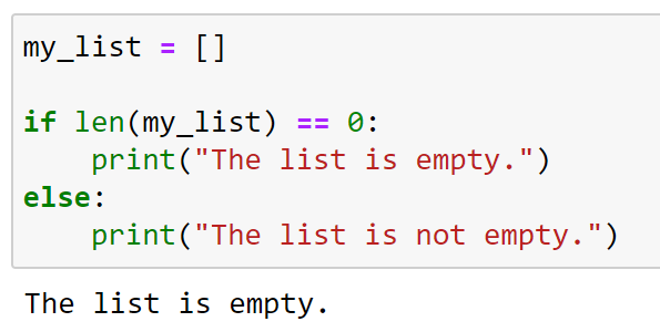Using the len() Function to Check if a List is Empty
