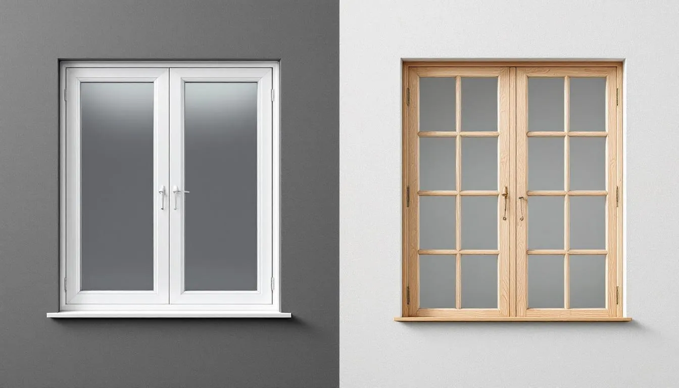 A side-by-side comparison of UPVC sash windows and traditional timber sash windows.