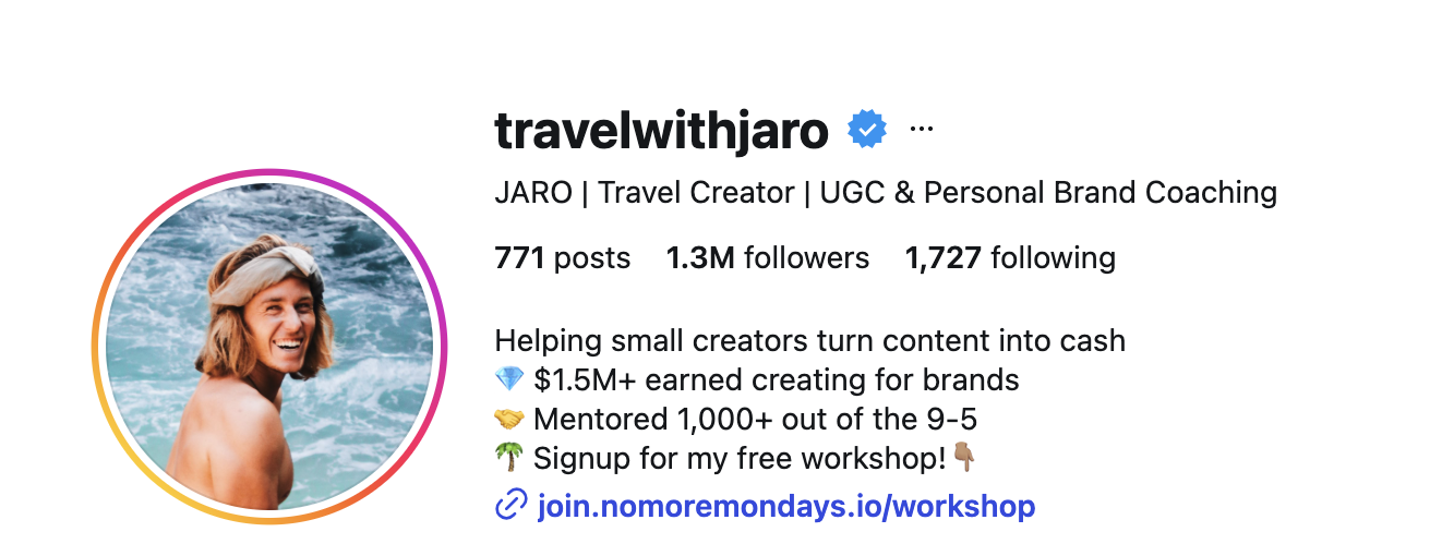 Travelwithjaro's Instagram