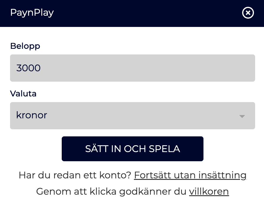 Slingo skapa konto
