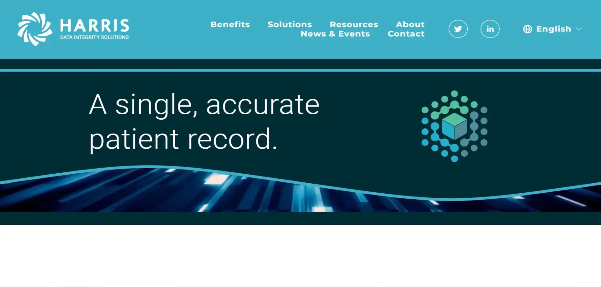 Homepage of Harris Data Integrity Solutions website