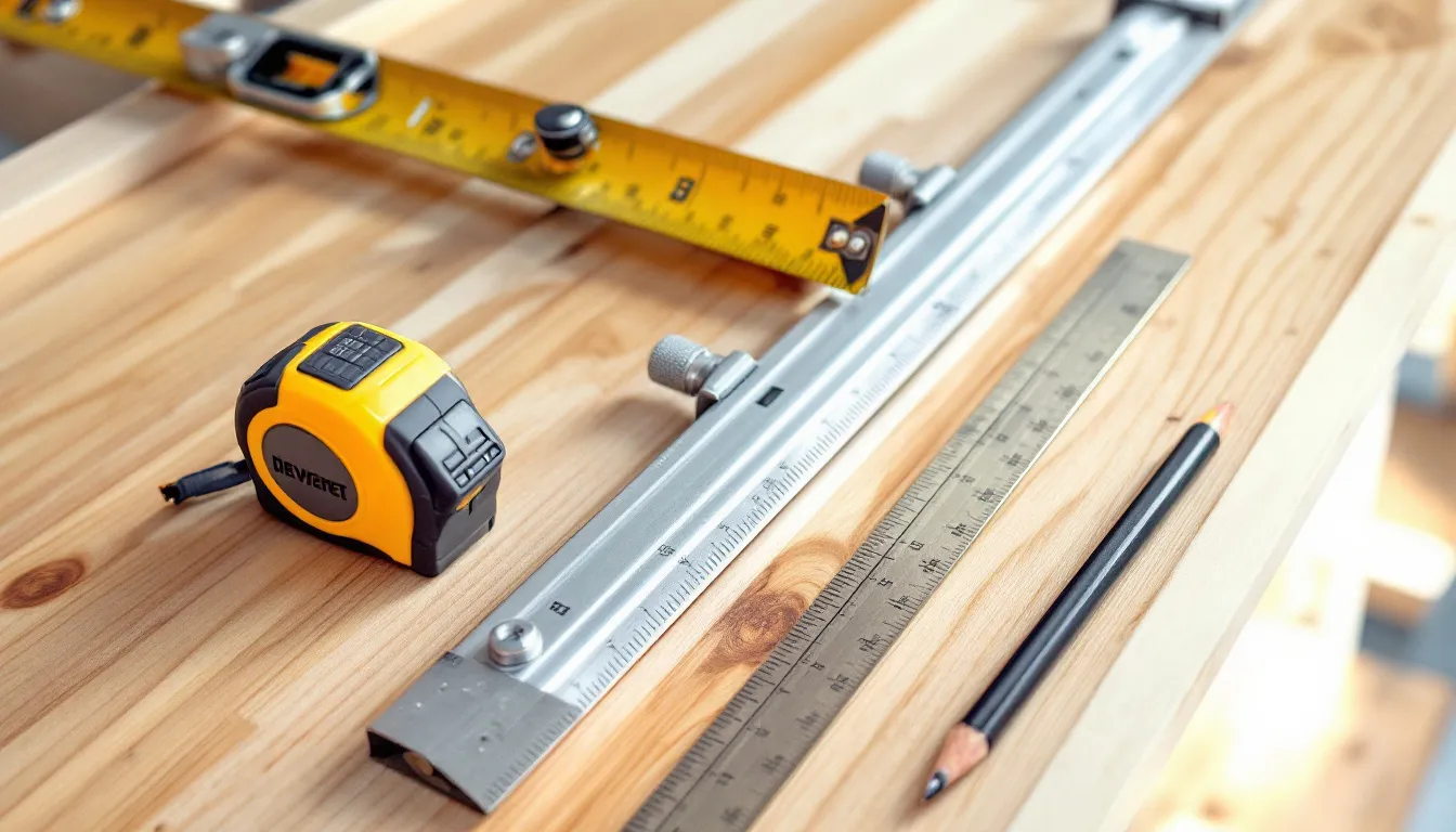 De afbeelding toont een set meetgereedschap dat gebruikt wordt voor het inmeten van een kunststof schuifpui. Het gereedschap is ontworpen om nauwkeurige afmetingen te verkrijgen voor verschillende schuifpuien, inclusief opties met dubbel glas en hoge isolatiewaarde.