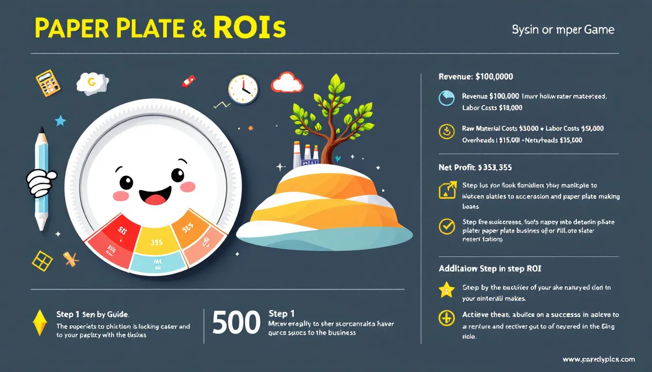 A graph illustrating profitability and ROI for a paper plate making business.