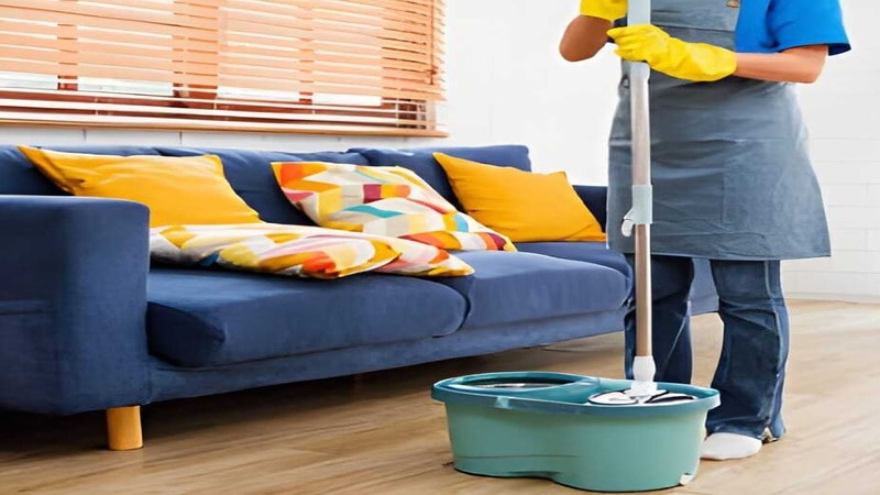 mopping floor with two-bucket method