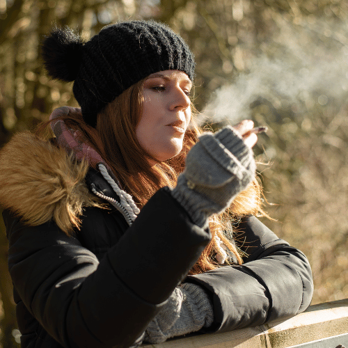 person smoking outside