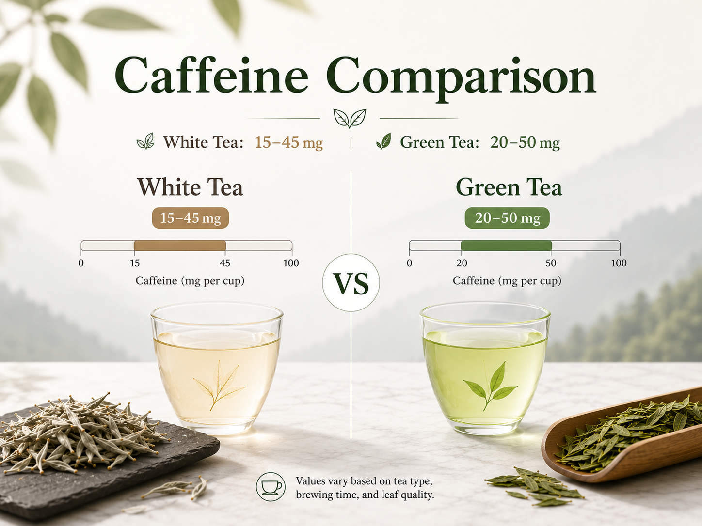 Caffeine Comparison: White Tea Vs. Green Tea Which Has Less Caffeine