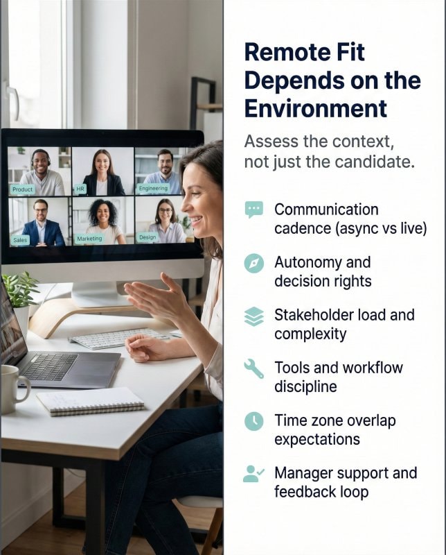 Work environment factors that affect fit for job in remote roles