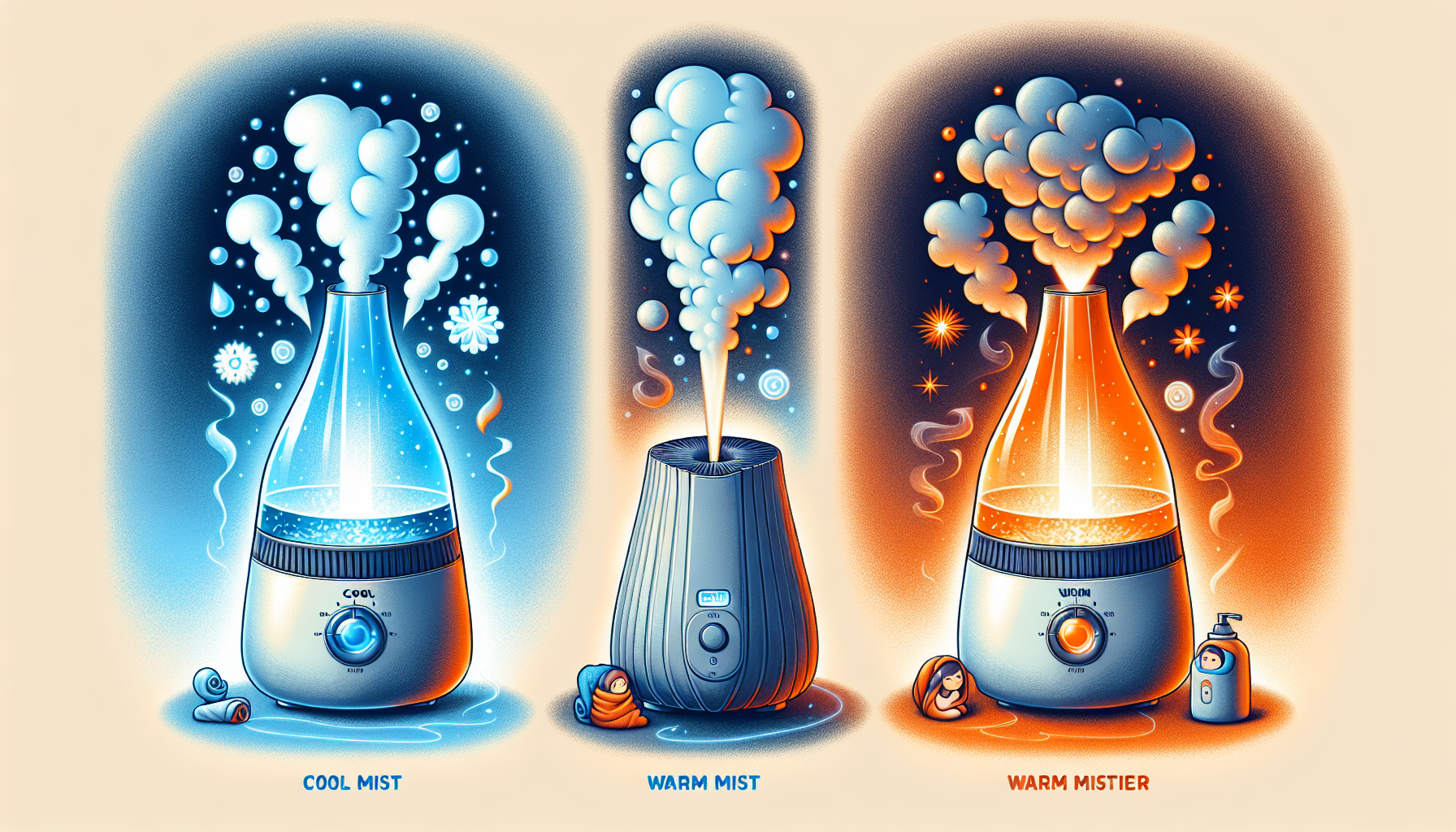 Comparison of cool and warm mist humidifiers