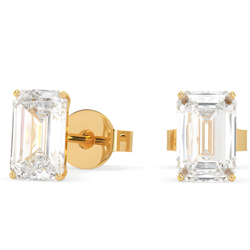 Geltono aukso vinukai su Emerald formos deimantais – fashiongold.lt