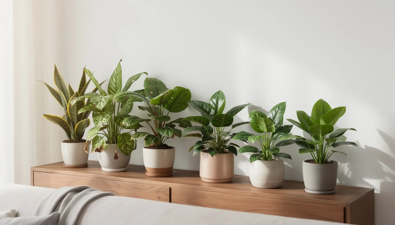 The image shows a side-by-side comparison of real green plants and artificial plants in a stylish home setting, highlighting the difference in aesthetics and warmth that real greenery brings to interior design. Interior designers warn that while faux plants can be trendy, investing in quality materials like natural plants adds character and comfort to your space, making it a more appealing choice for potential buyers.
