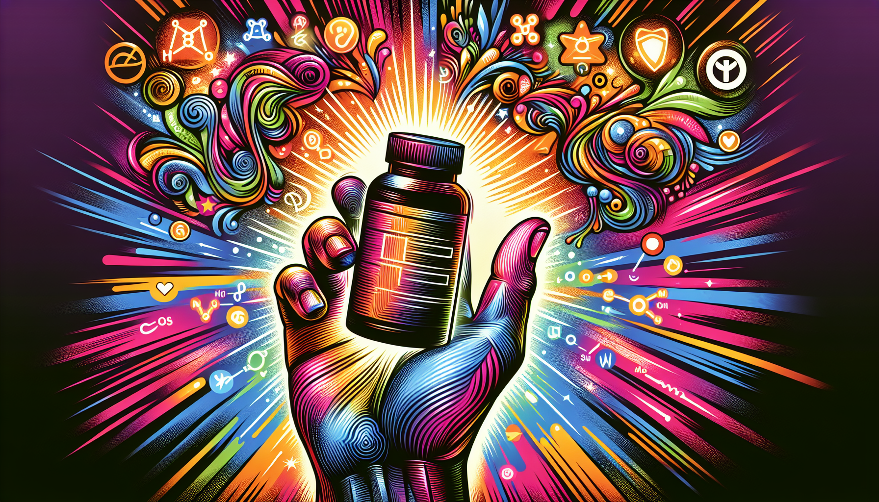 Colorful illustration of dosage instructions for Long Jack supplements