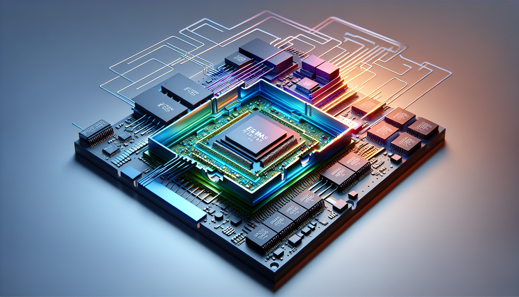 eMMC chip structure with integrated controller and NAND flash memory