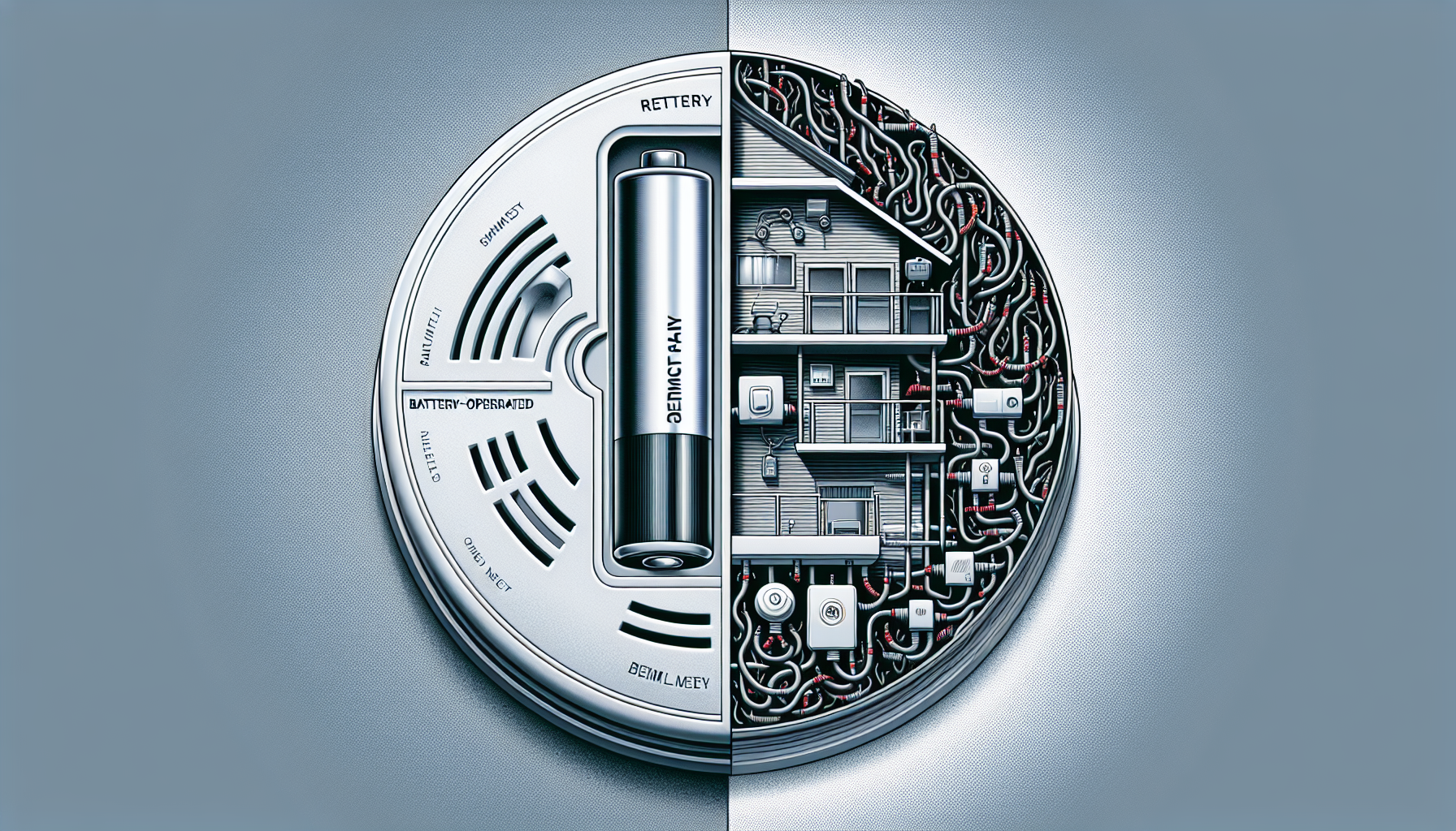 Comparison between battery operated and hardwired smoke alarms