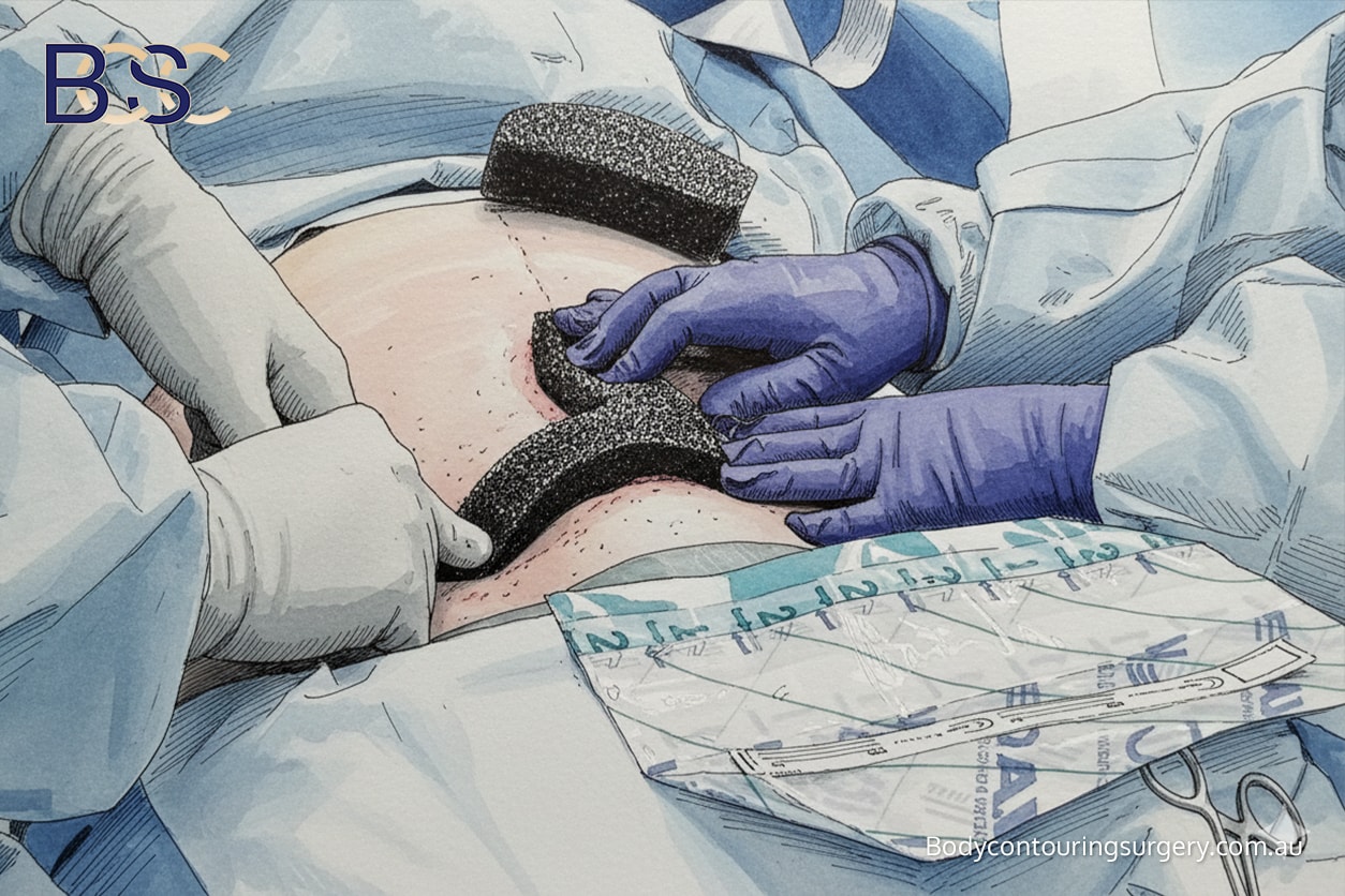 Applying VAC dressing Applying VAC dressing